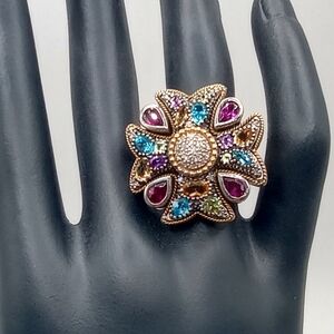 Effy Multicolor Gemstones Flower Ring